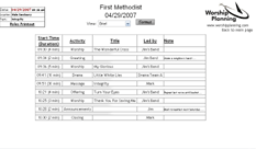 Print/Email Friendly Service Schedule